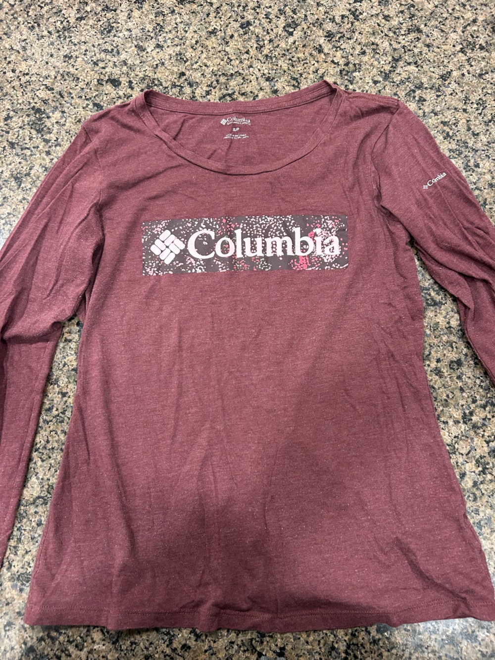 Columbia Long Sleeve Logo Tee - Burgundy